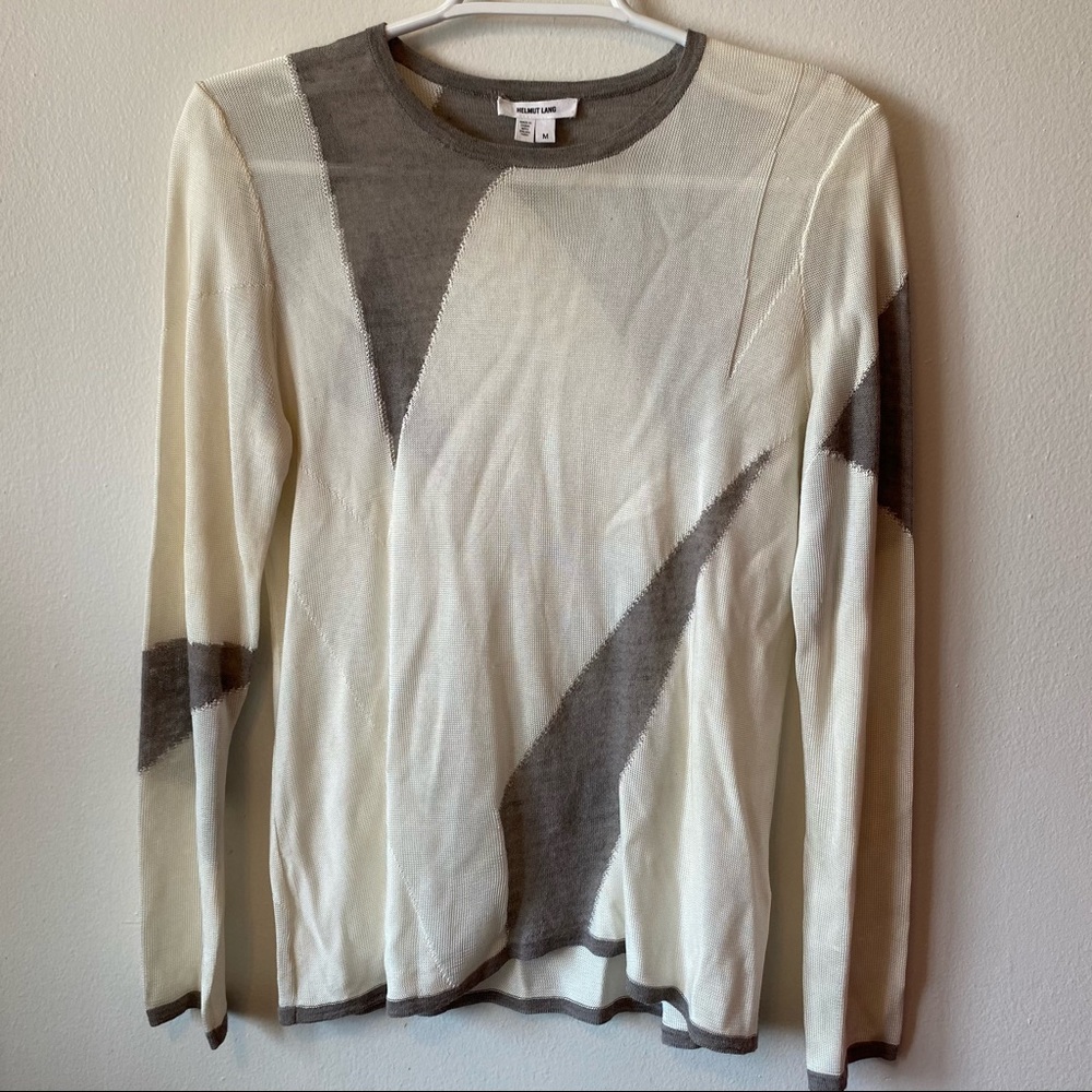 Helmut Lang Colorblock Long Sleeve Top Sz M